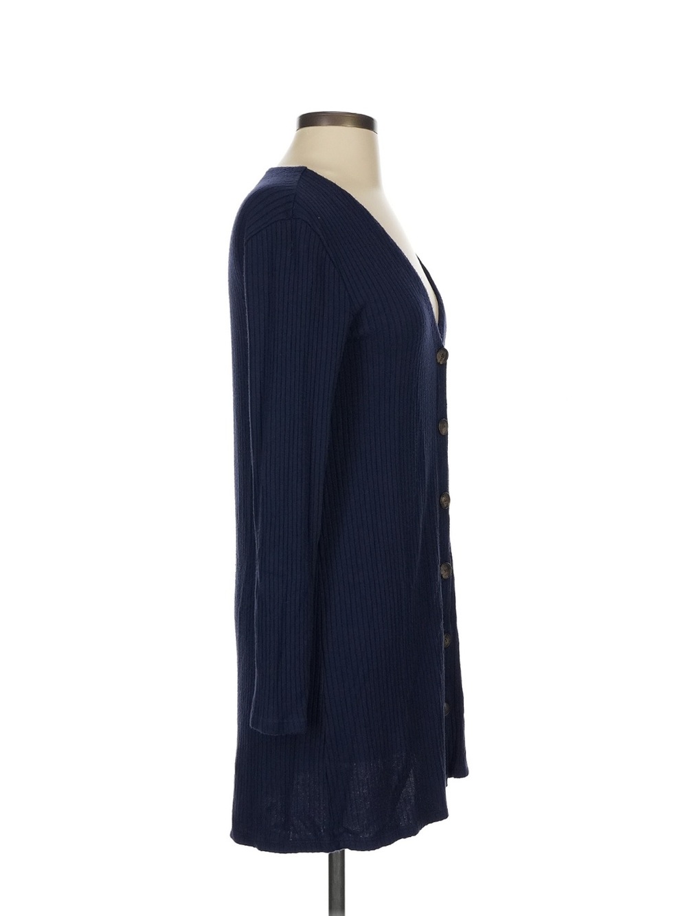 Reformation Agatha Navy Ribbed Button-Front Mini Dress - Picture 6 of 10